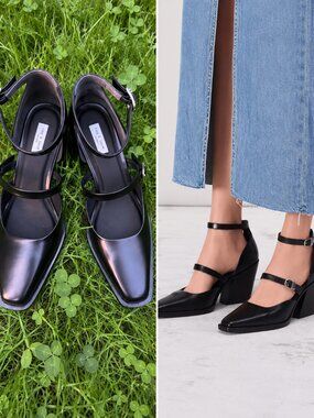 NIB Rag & Bone Joni Mary Jane Leather Heel Mules Black Suede Size: 39